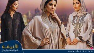 عباية مزخرفة بتطريزات ذهبية