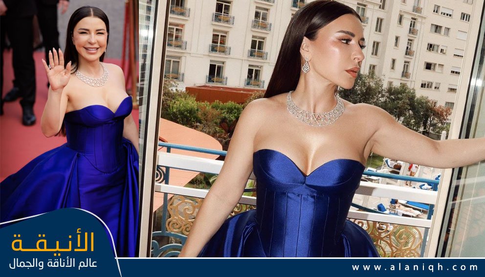 ماغي بو غصن تشعّ فخامة بالأزرق الملكي