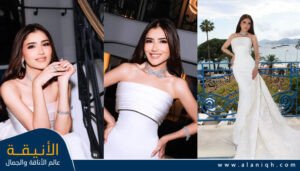 مي عمر تتألق كأميرة شرقية بفستان أبيض ناعم