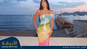 نور الغندور تتألق بفستان قوس قزح