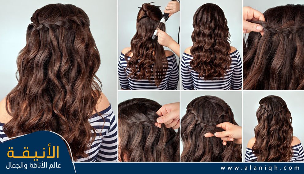 الشعر المنسدل مع تموجات خفيفة